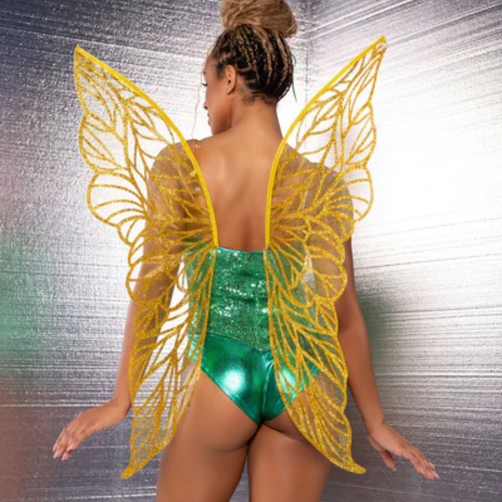 Gold Iridescent Strapless Fairy Wings